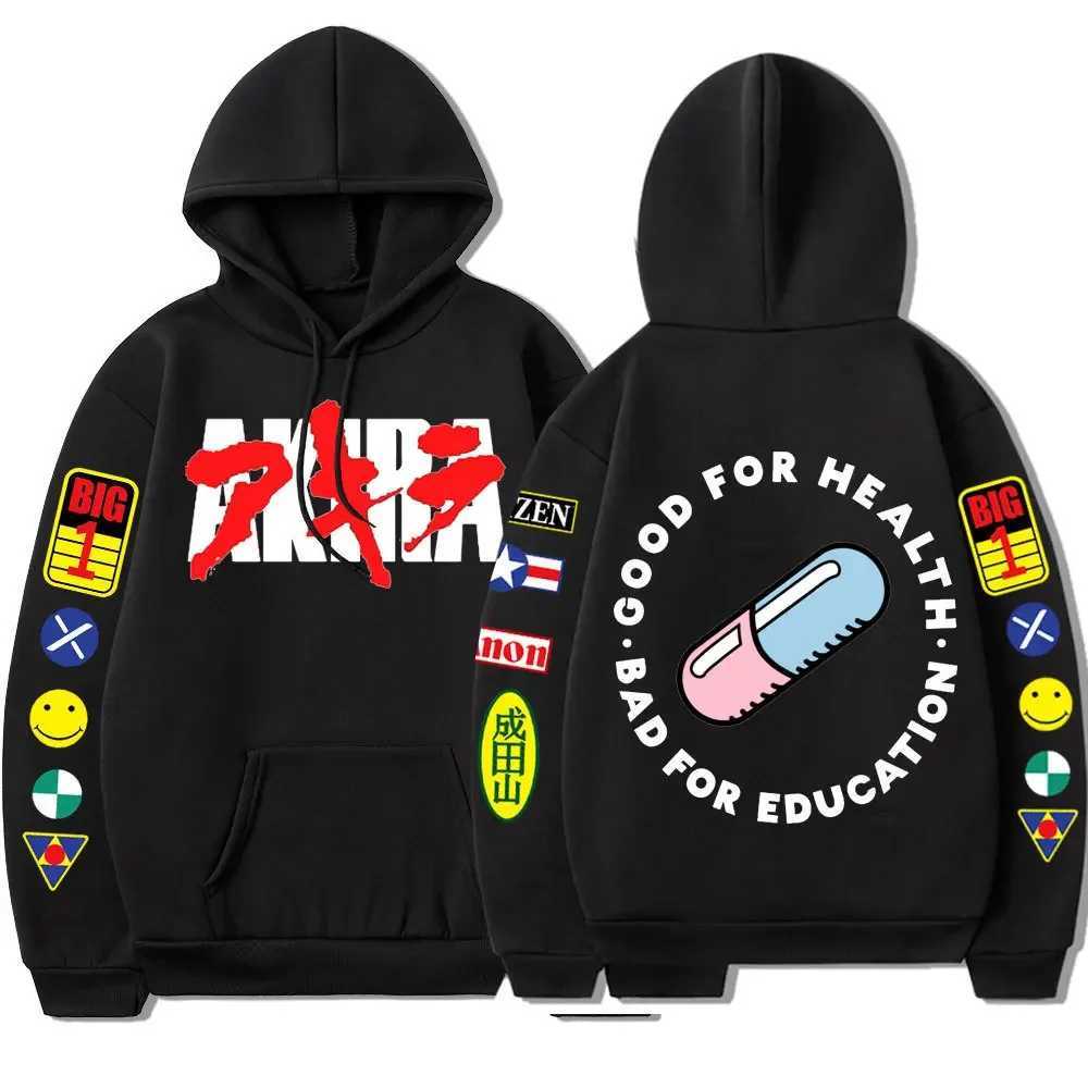 Mens hooded sweatshirt sci-fi suspense anime AKIRA print autumn and winter outdoor adult comfortable loose pullover hoodieXJ251205