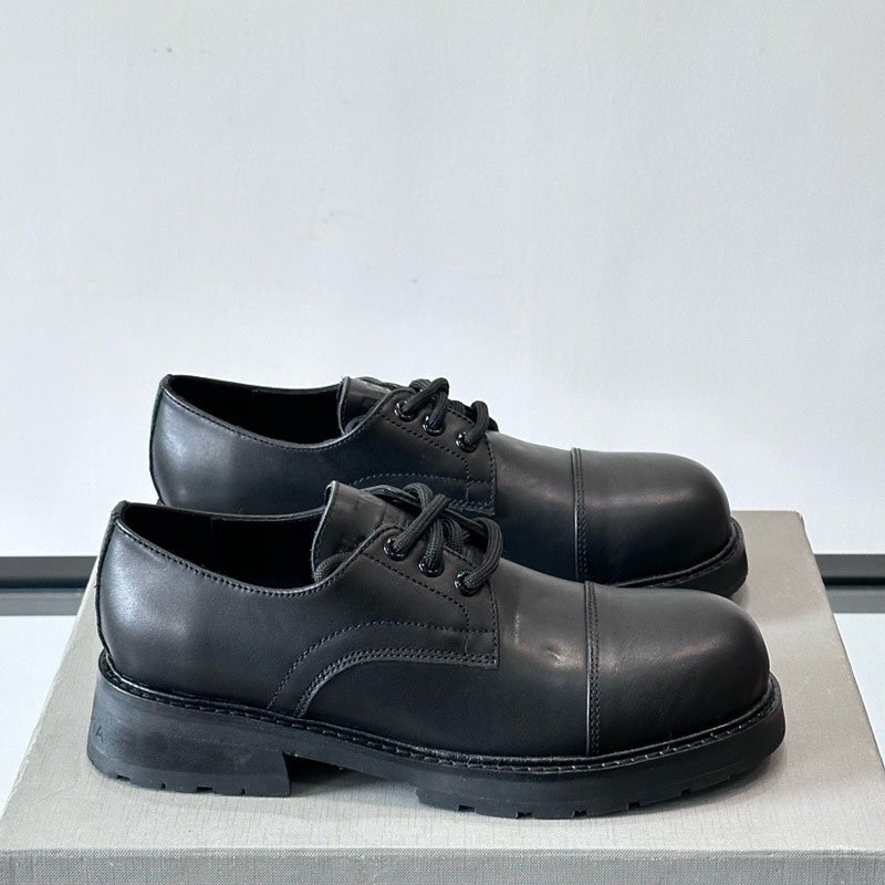 Mens Womens Truck Derby Black 850930 Designers Soft Cowhide Training Shoe Couples British Style Lace Up Loafers Carved Details Sizes 35 46 With B