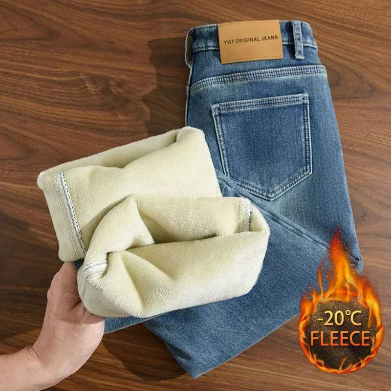 2025 automne hiver élégant taille haute bouton jean droit décontracté femme jean décontracté mode polaire doublé épaissi pantalonT251205