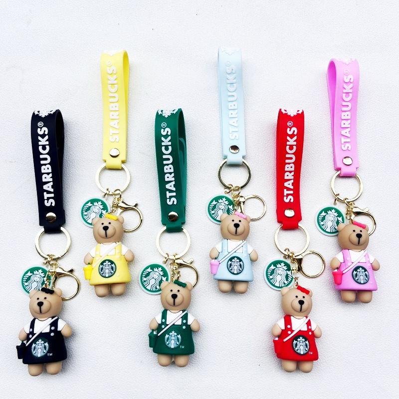 keychains designer Starbucks Cute Panda Cartoon Keychain Pendant - Car Keychain Ornament Gift for Men & Women Free Shipping