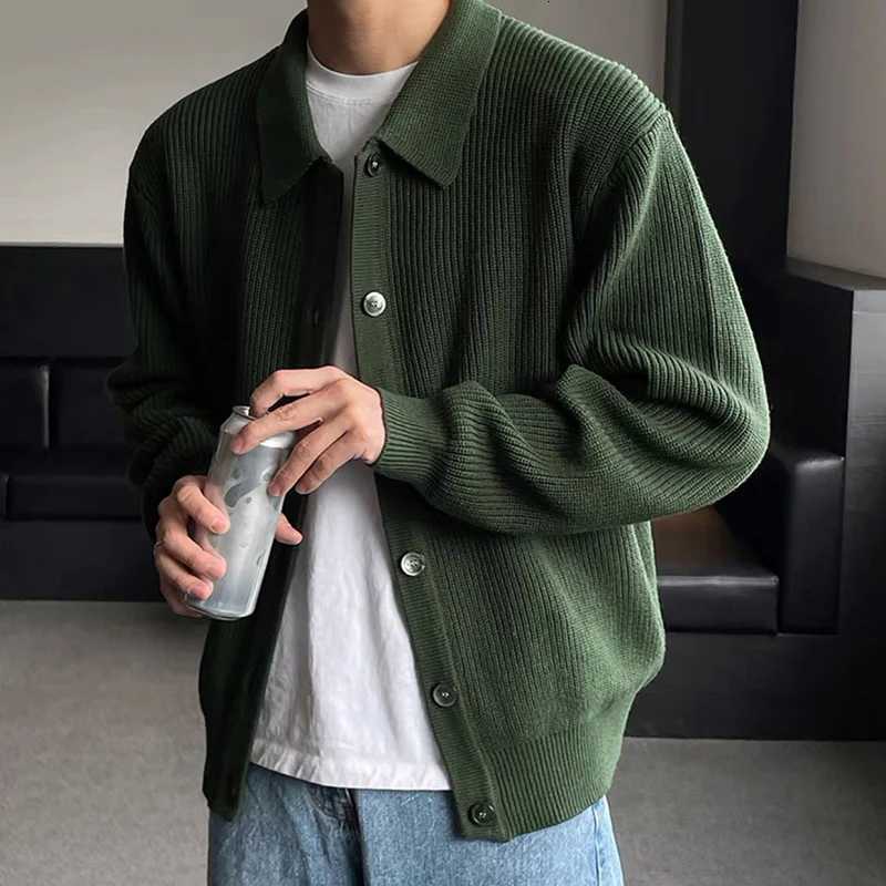 Hommes Mode Quotidien Survêtement Cardigan Automne Hiver Coréen Casual Pull À Manches Longues Baggy ÉpaissirThermalKnitted Chandails Mâle W251205
