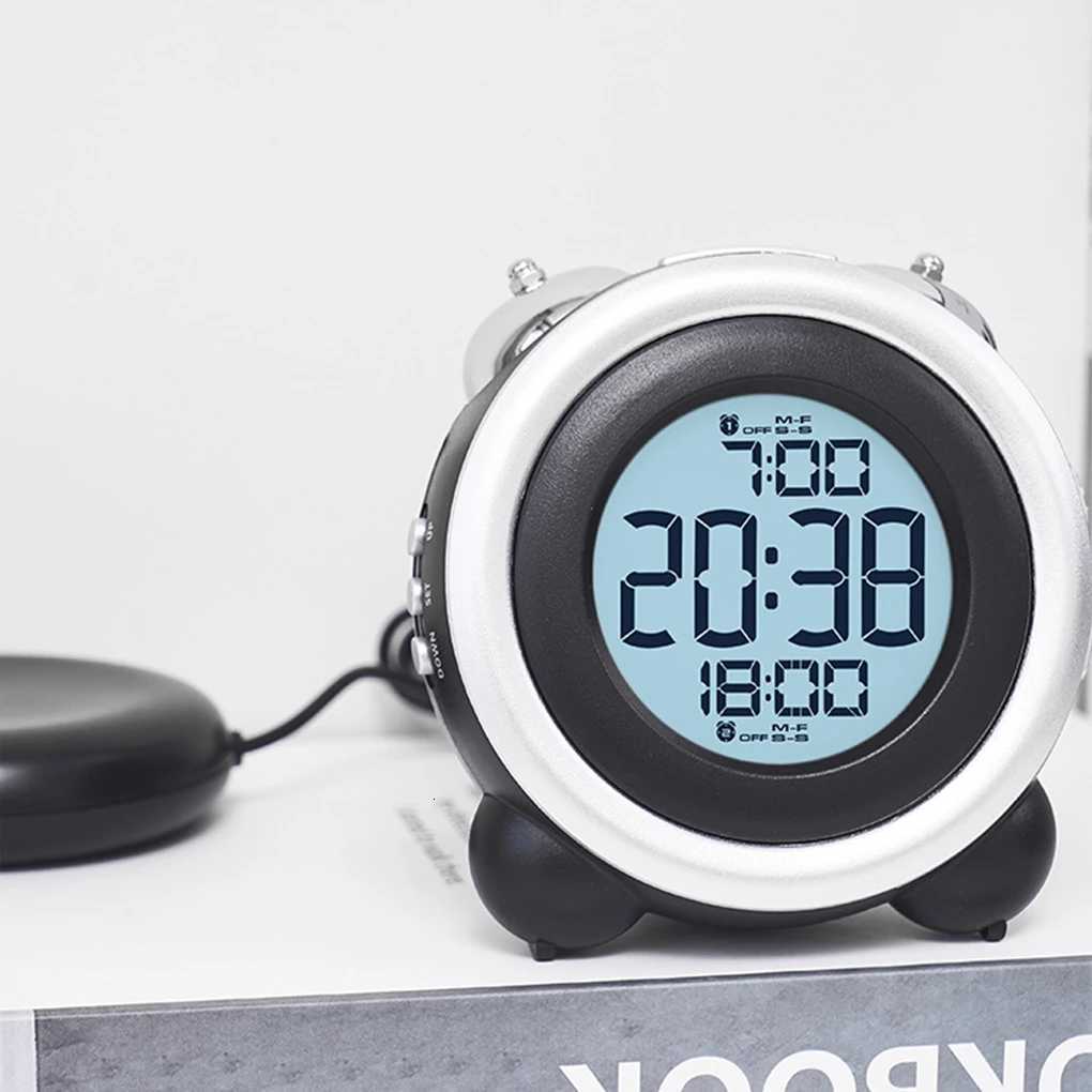Réveil numérique à vibrations super fortes avec vibrateur double réveil multifonctionnel pour les gros dormeurs sourds malentendants M251205