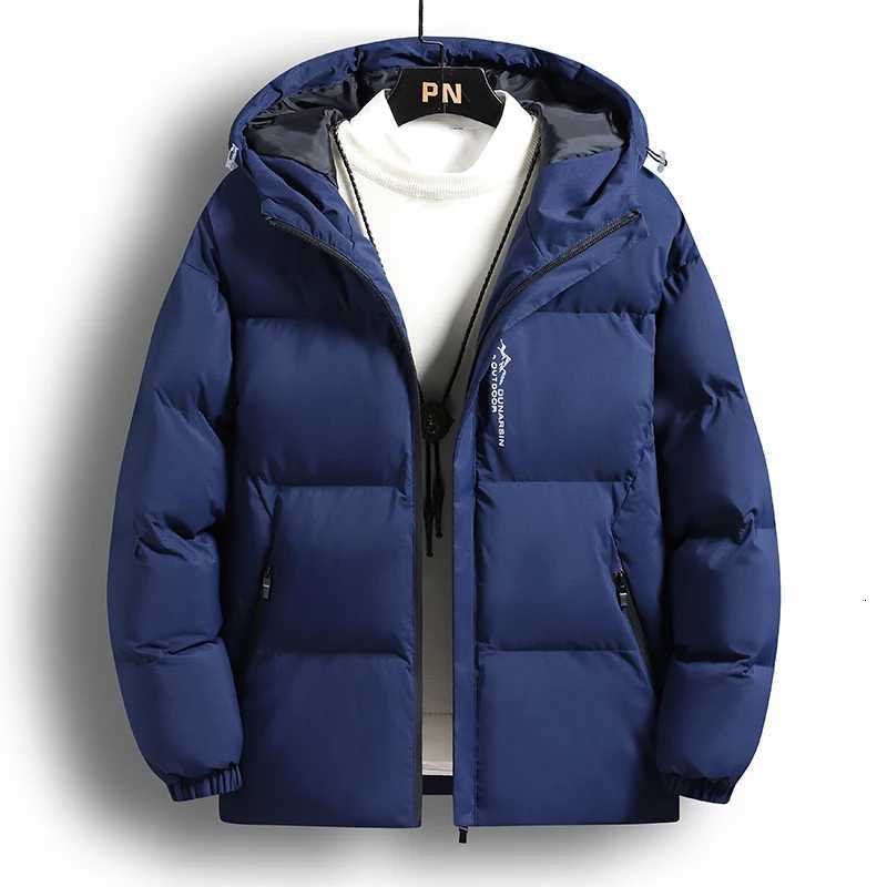 Nuova giacca Parka con cappuccio da uomo Giacca imbottita in cotone per uomini di mezza età Cappotto caldo addensato per uomo Cappotto con cerniera