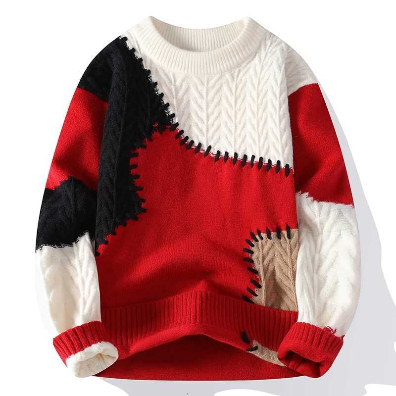 Korean Harajuku Mens Sweaters Thick Warm Male Christmas Jumpers 2024 Fashion new fall Winter High End Luxury Wool Sweater man W251205