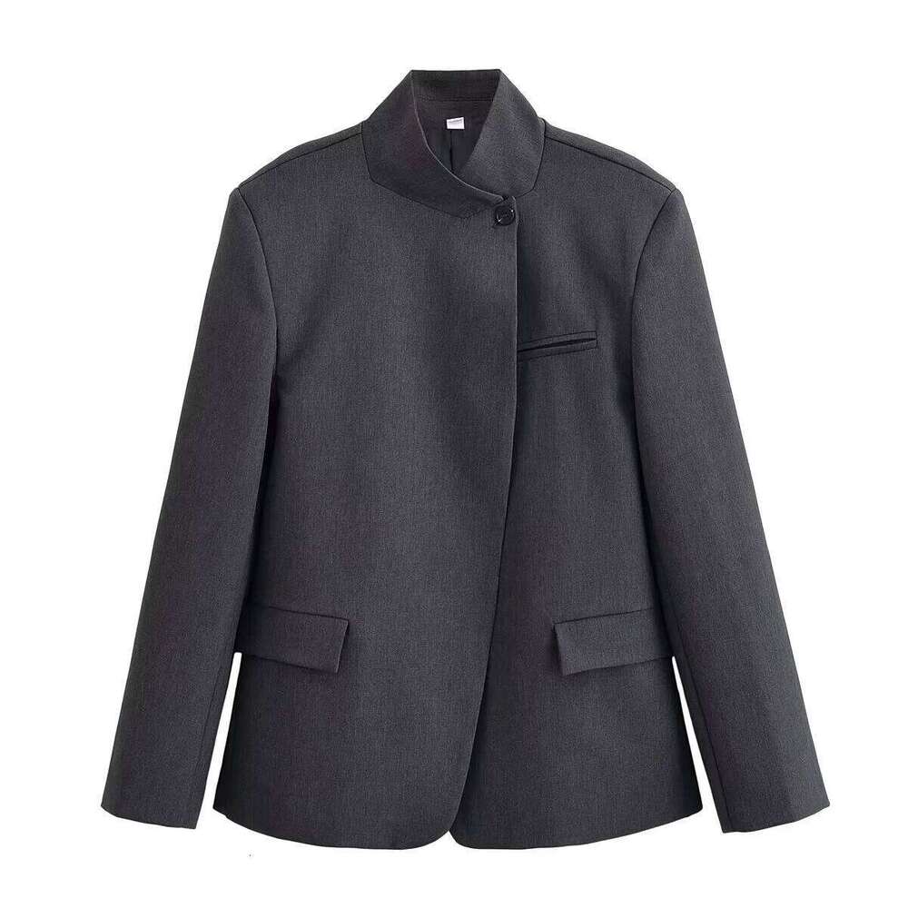 Women's 2025 Autumn And Winter New Chinese Stand-Up Collar Slant-Breasted Woolen Coat Retro Suit Jacket Commuting Style