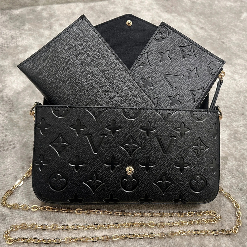 With Box Luxurys Designer 3 Multi FELICIE POCHETTE Chain Handbags Crossbody Purse Fashion Women Shoulder Bags Lady Totes Bag Woman Wallet Female bac