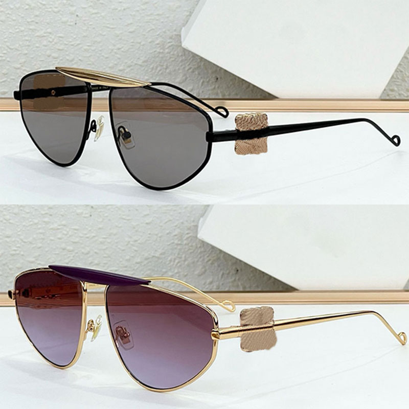 Fashionable mens womens designer sunglasses design avant-garde metal frame pilot glasses LW1735 outdoor vacation beach leisure style top quality UV