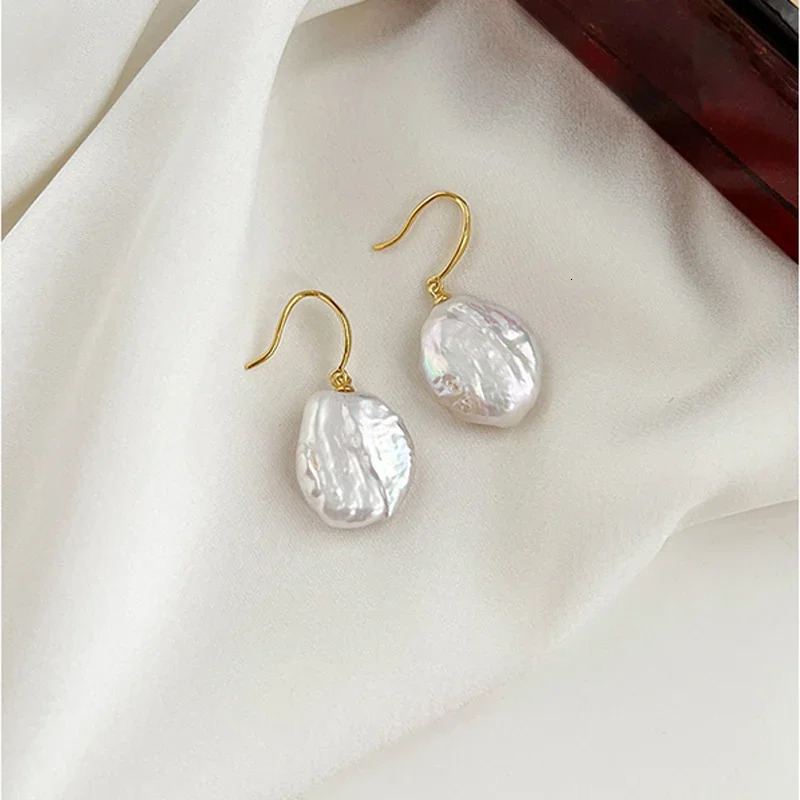 Hengsheng 925 boucles d'oreilles en argent Sterling forme Baroque 100 boucles d'oreilles en perles d'eau douce pour les femmes 2025 arrivées 2512