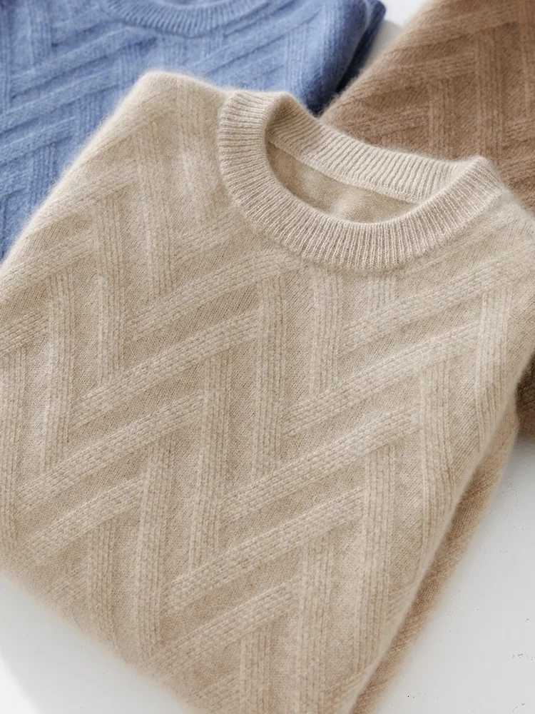 Pull en cachemire pour hommes automne hiver col rond à manches longues pull vêtements de sport 00 laine mérinos haut de gamme pull en tricot W251