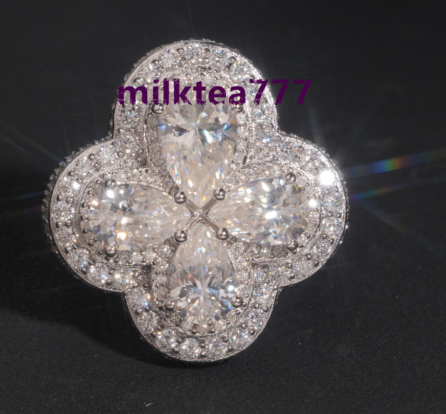 Hip Hop Jewelry Custom Ring Sterling Silver 925 Vvs Moissanite Iced Out Hip Hop Jewelry Fancy Shape Men Diamond Rings