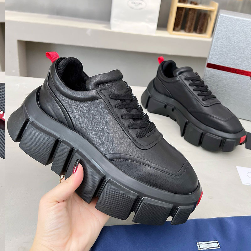 Baskets de luxe à lacets pour hommes et femmes, chaussures de course en cuir de vache, de styliste, semelle épaisse, chaussures décontractées, ba