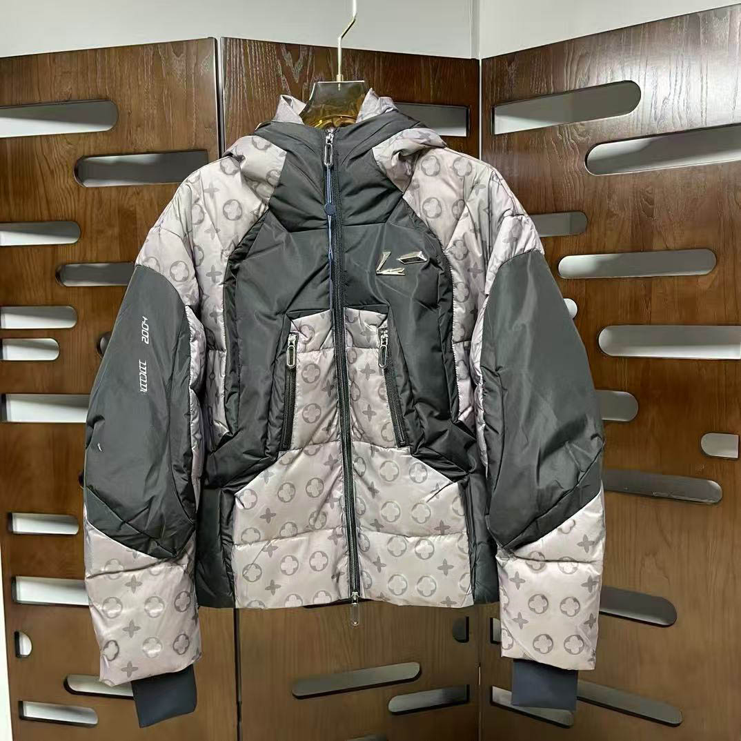hommes tricot cardigan veste designer cardigan haute qualité doudoune mode épissage tricoté manches cardigan hommes vers le bas parkas classique