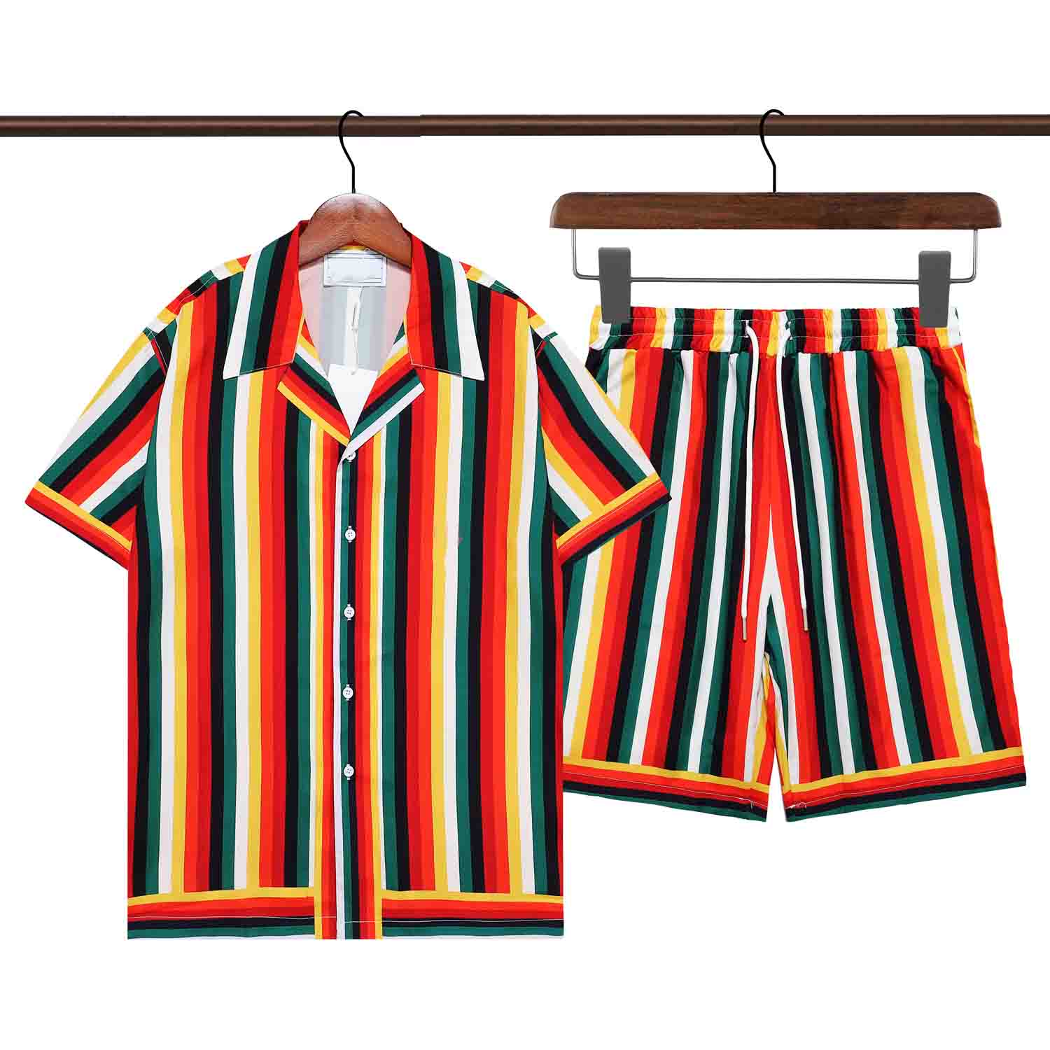 2026 Mens designer shirt summer short sleeve casual button up shirt printed shirt beach style breathable shirts Two pieces Asian size M-3XL