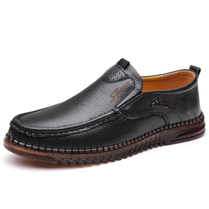 Nouveaux hommes en cuir faits à la main chaussures décontracté confortables hommes mocassins sans lacet chaussures en cuir chaussures plates pour