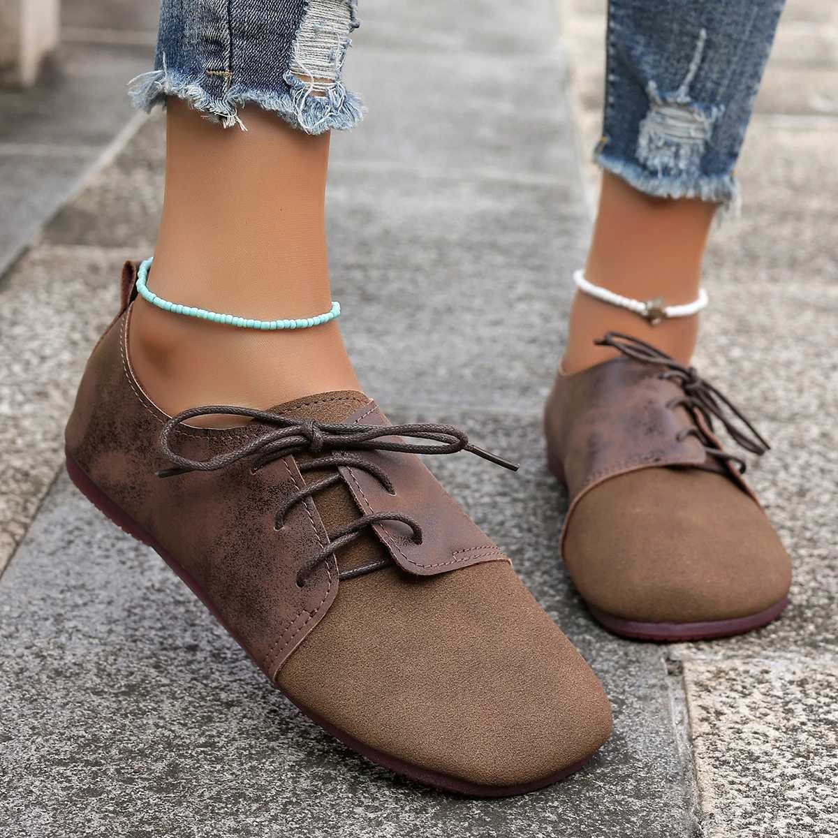 Femme chaussures plates mocassins mode sport décontracté baskets tendance marque femmes mode chaussures habillées nouveau à lacets Femme Zapatos