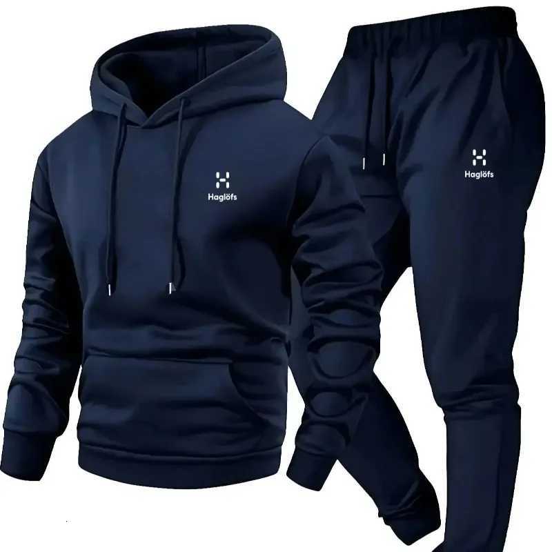 Hommes Automne et Hiver Modèle Casual Deux Pièces Ensemble Sweat À Capuche Pantalon Long Costume avec Poches Coupe Régulière Sports De Plein Air