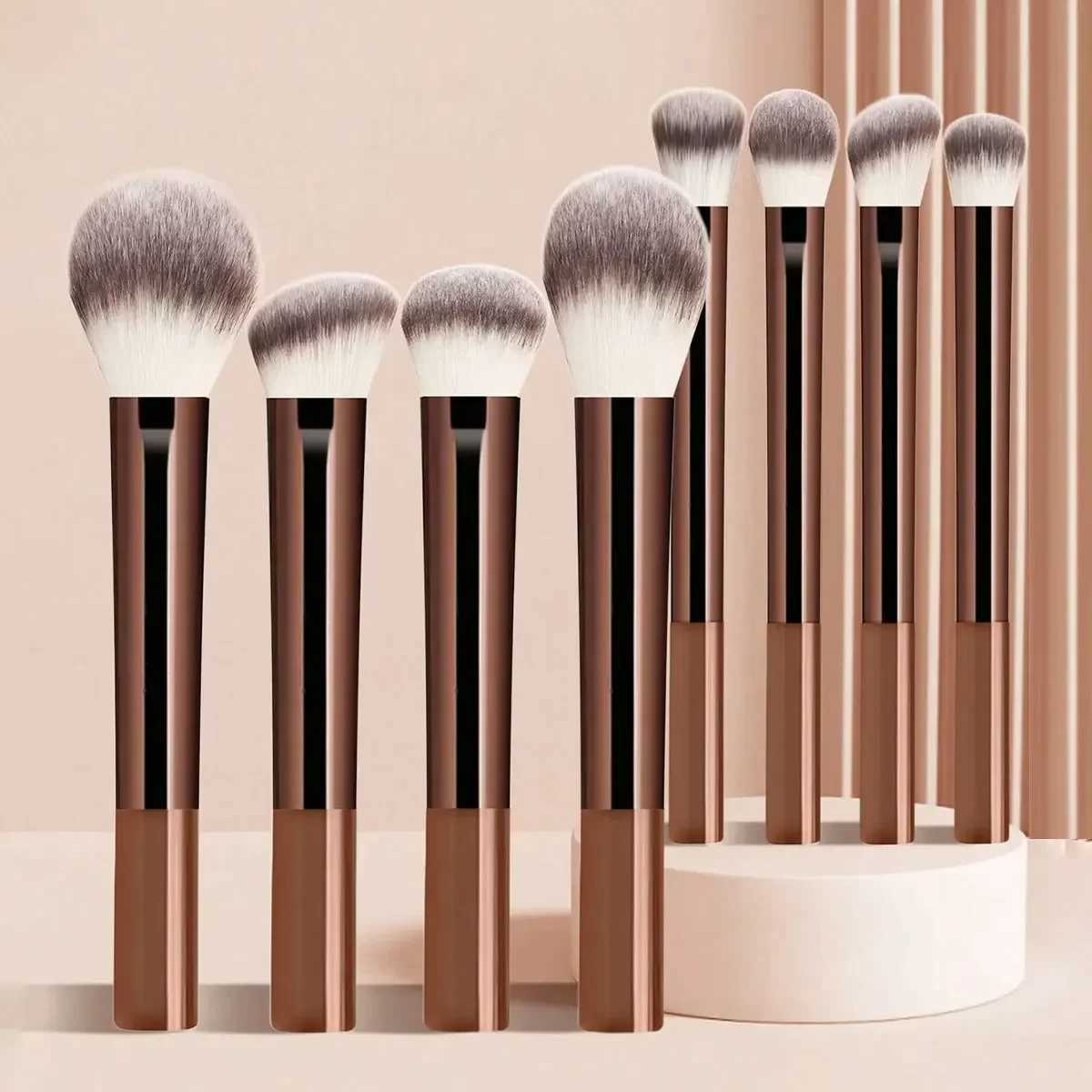 Professional Multifunctional Makeup Brush Set 8pcs Long-Handle Makeup Brushes Including Powder Blush Foundation ContourT251205-image-1087323793