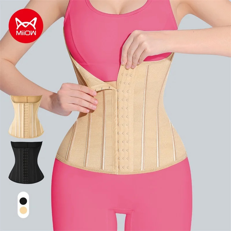 MiiOW Waist Trainer Corset Women Binders Shaper Tummy Wrap Body Shapers Breathable Slimming Belt Flat Belly Workout Women Shaper 251204