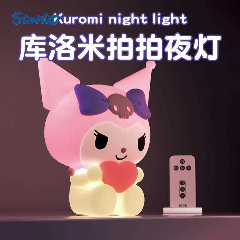 Sanrio Kuromi Tap Light Silicone Night Lamp Cute Cartoon Design Bedside Sleep Aid For Kids H251205-image-1087347721