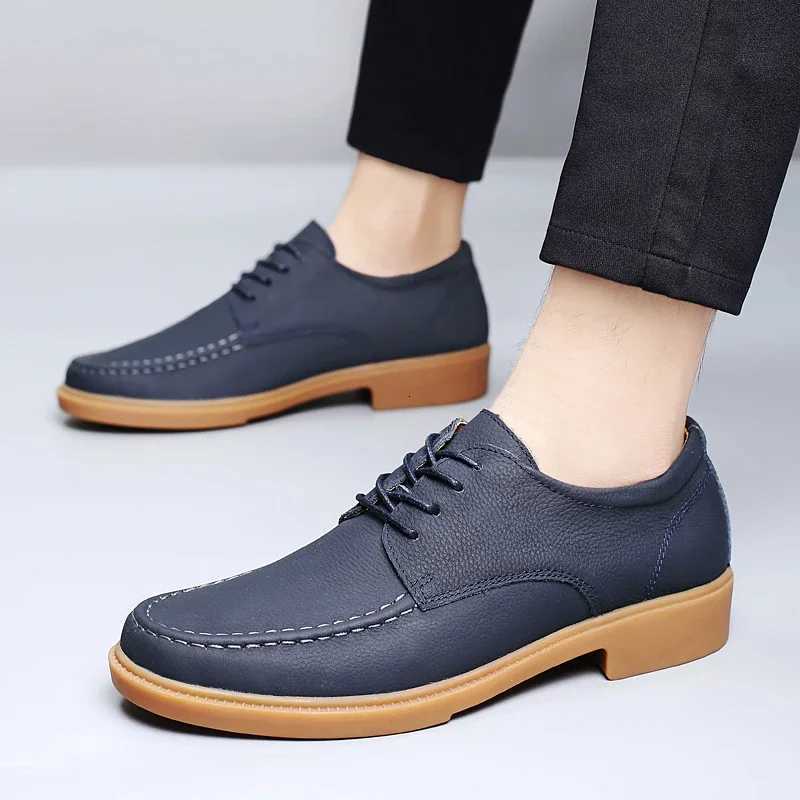 Mode en cuir véritable Vintage chaussures d'affaires plus grande taille 38-48 décontracté en cuir antidérapant chaussure de marche haut de luxe e