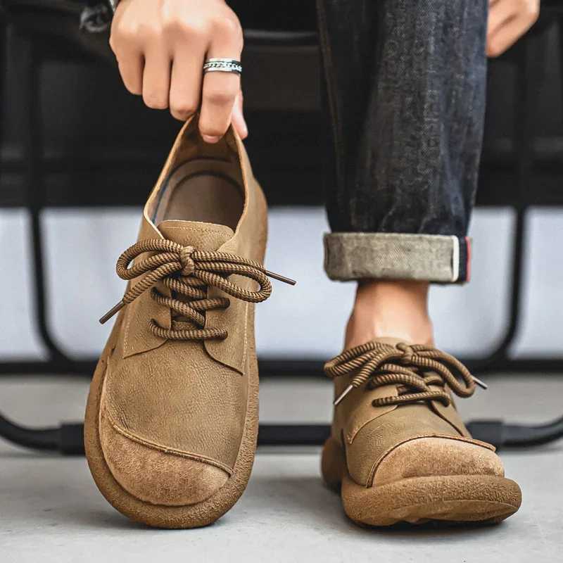 Hommes chaussures décontractées confortable rétro hommes en cuir chaussures décontractées hommes mode rétro bottes plates pour hommes chaussures