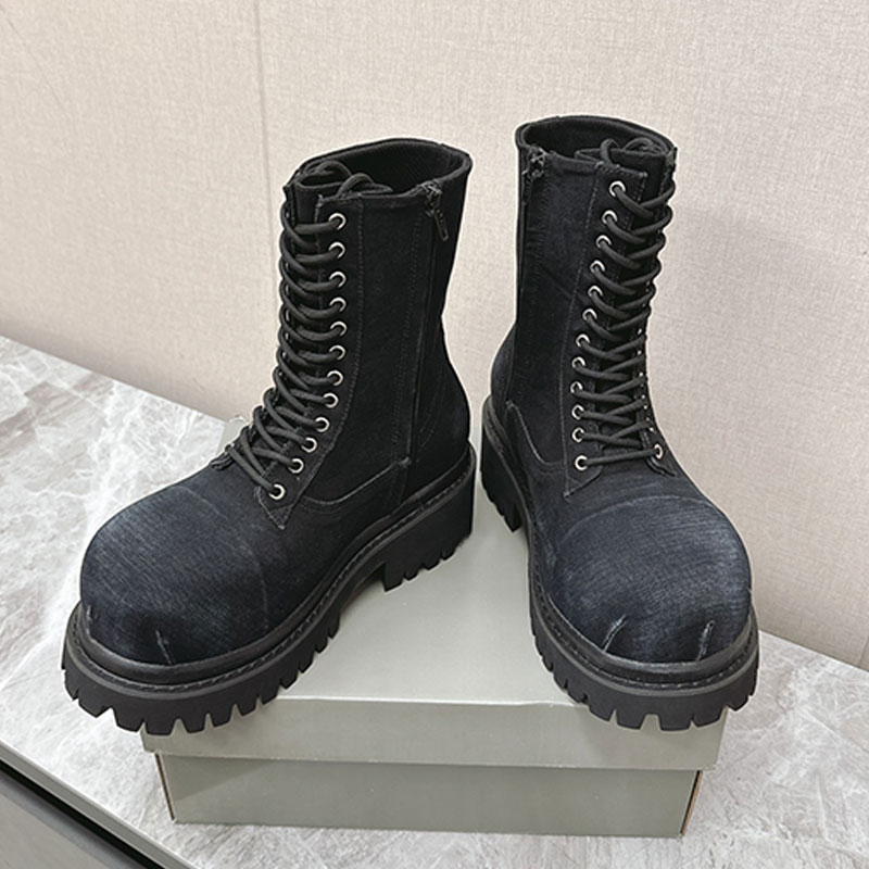 25ss Couple style hiking boots Womens big toe shoes thick soled Men ski boots designer womans short boots canvas leather upper TPU anti slip outsole