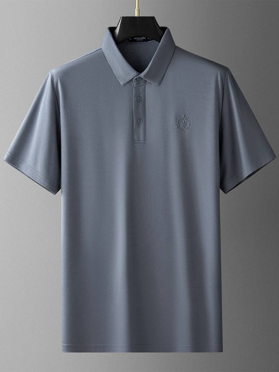 JSBD Summer High-End Thin Breathable Copper Ammonia Thread Half-Sleeved Men's Business Casual Lapel Short-Sleeved Polo Shirt