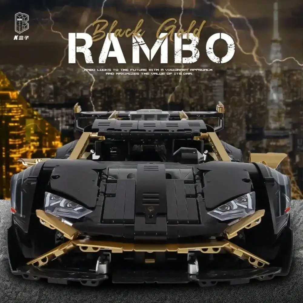 Kbox 1 10 Black Supercar Model Building Block Toy 2519PCS Large Sports Car Blocks Mens Holiday Gift ABS Desktop Decoration C251204-image-1087302341