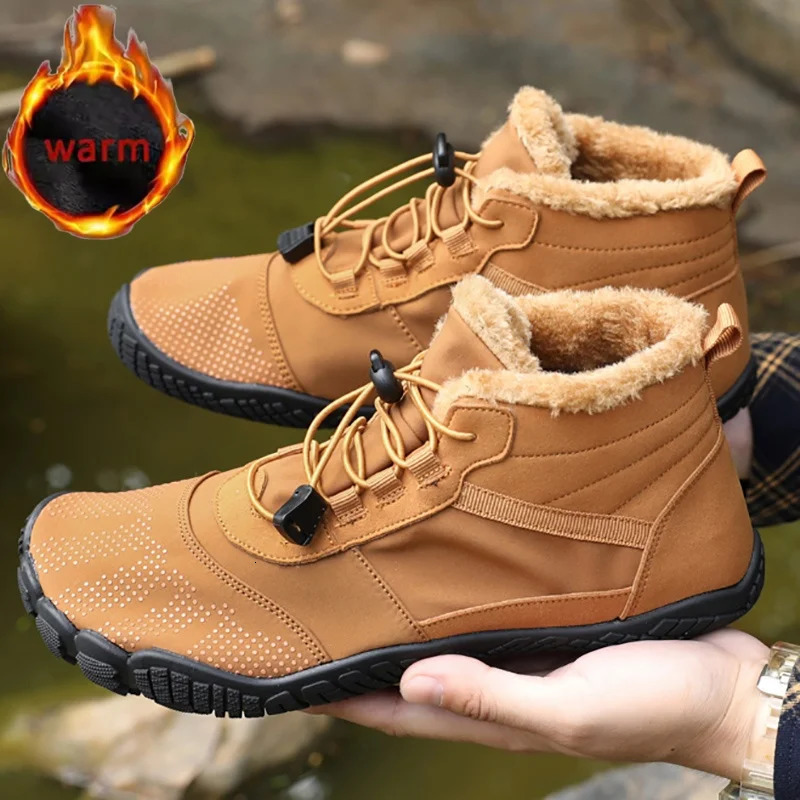Bottes de neige hommes bottes d'hiver femme imperméable chaud bottes pieds nus en plein air Anti SlipTrekking chaussure de randonnée chaussure de