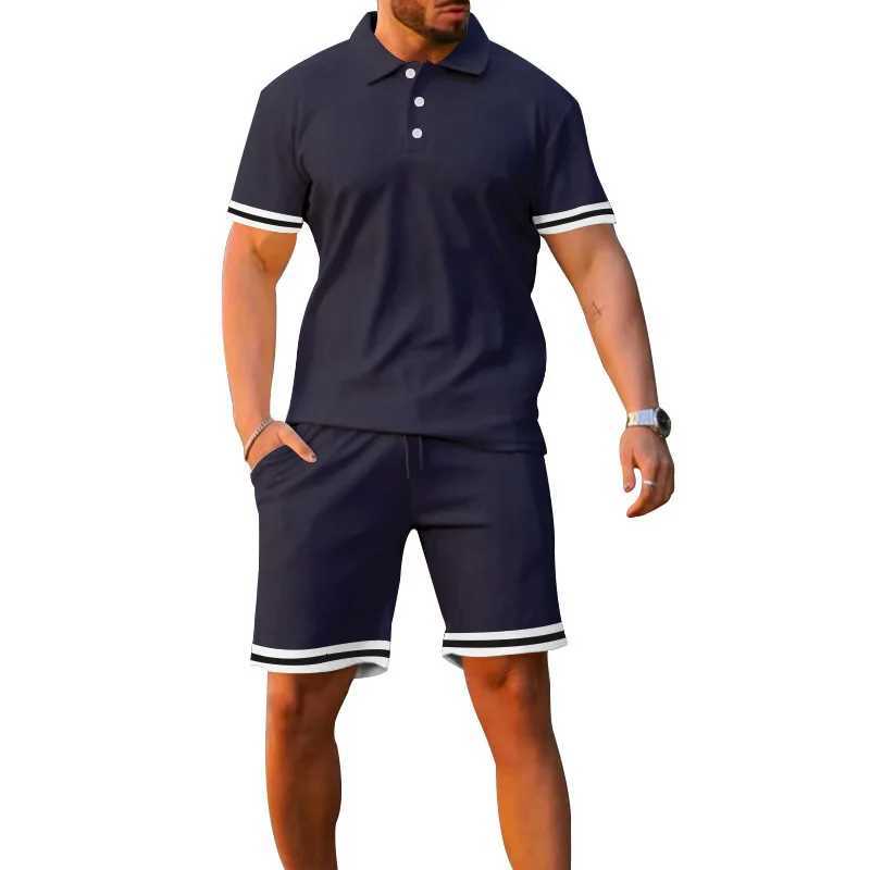 Summer Mens Short-sLeeved Suit Shirt Short-sLeeved Shorts Sports and Casual Two-piece Set X251205