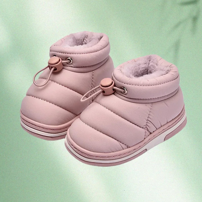 Pantoufles d'hiver bottes de neige antidérapantes pour enfants, chaussures d'intérieur chaudes pour chambre de bébé, garçon et fille, 4 couleurs,