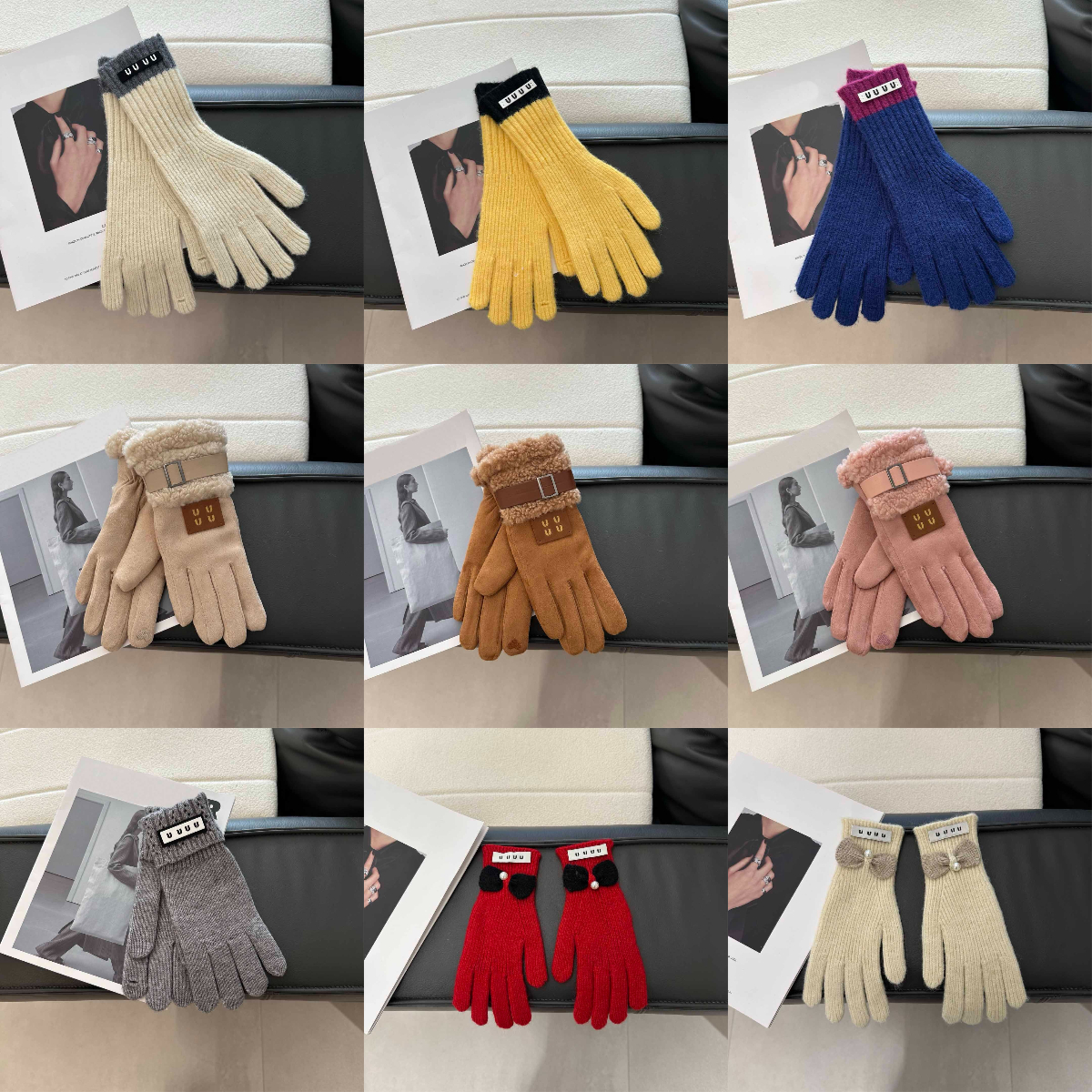 Gants de créateurs Mode de luxe Chaud Tricoté Gants anti-froid Écran tactile Marque Cachemire Femmes Hommes Gants Accessoires d'hiver