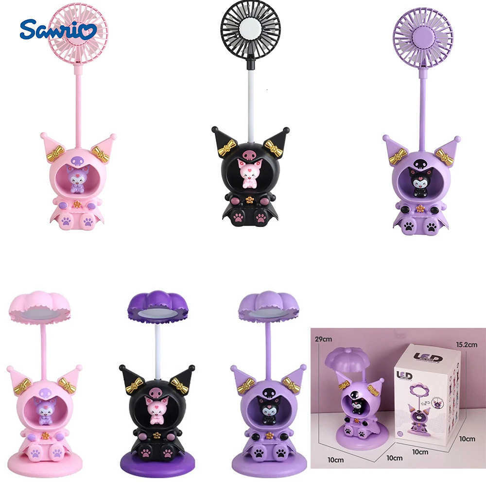 Sanrio Anime Kuromi My Melody Cute Bedside Night Light electric fan Cartoon Light Cartoon Kawaii USB Charging Childrens Gift H251205-image-1087346819