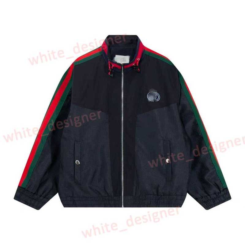 Vestes pour hommes de créateurs qualité miroir marque 2025 nouvelle ligne de bloc de couleur sangle fermeture éclair imperméable veste coupe-vent