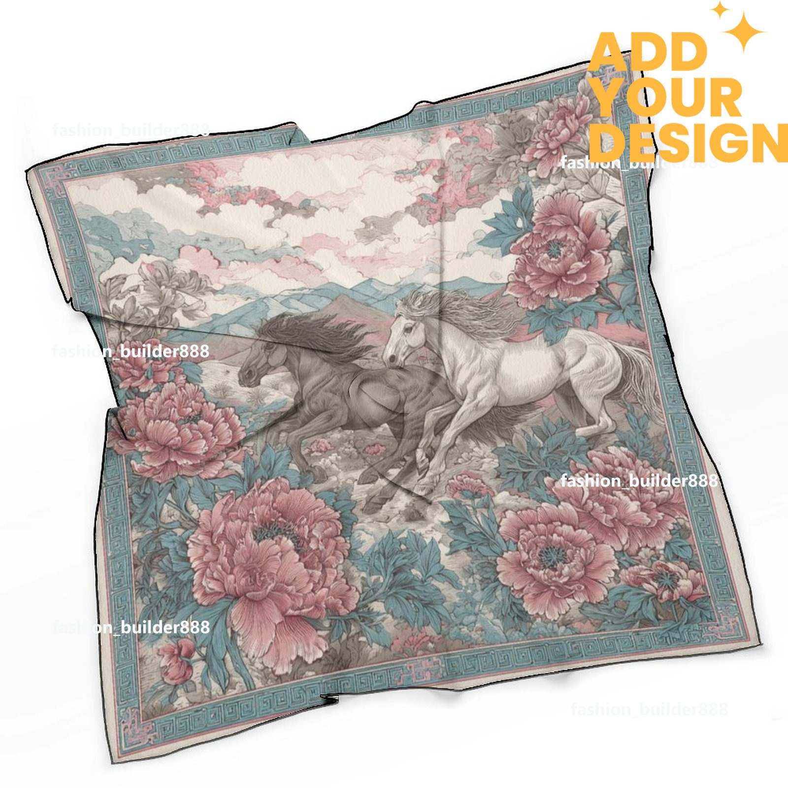 Designer personnalisé H cou écharpe pour motif de cheval de luxe femmes soyeux foulards cheveux bandanas carré écharpe accessoires de mode léger