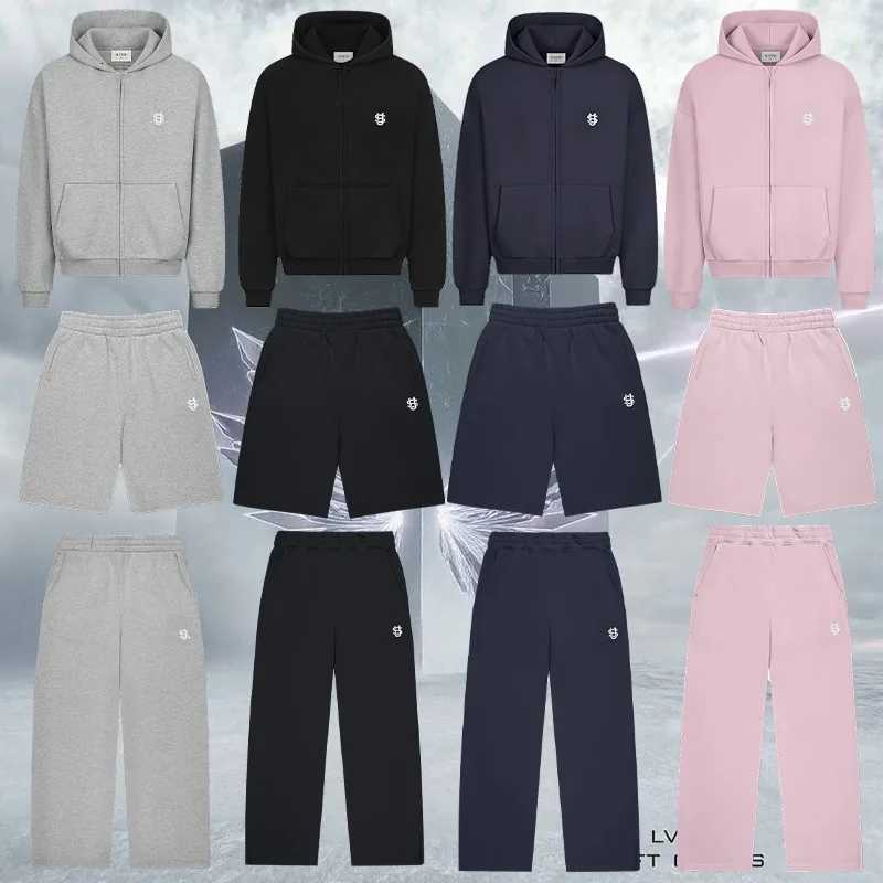 Y2K Sweat-shirt en coton vêtements surdimensionnés deux pièces hommes femmes hip hop streetwear broderie net rouge pantalon de mode ensemble vête