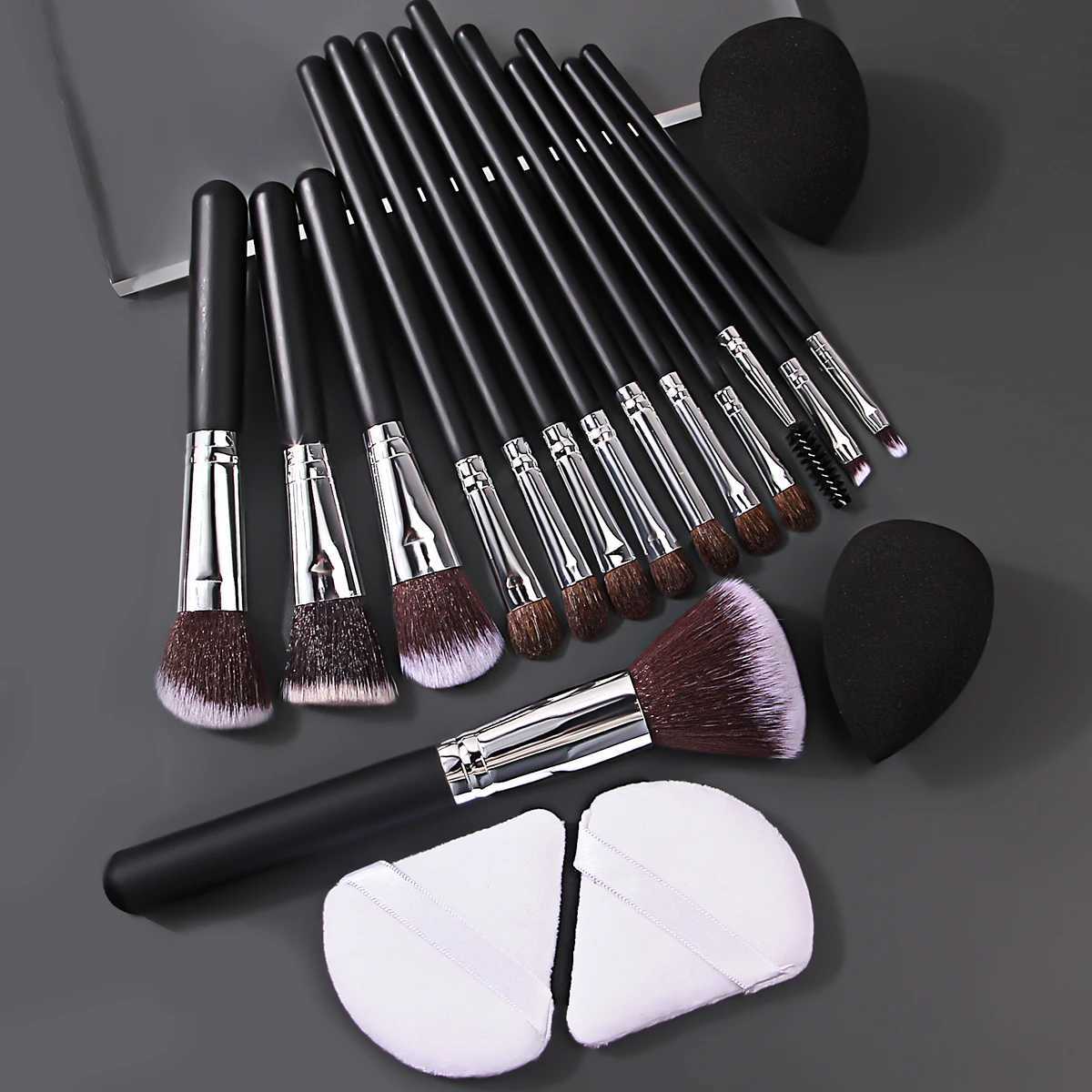 4/14/18PCS High-end makeup brush set loose powder brush blush brush facial brush set non-clog powder puff setT251205-image-1087323507