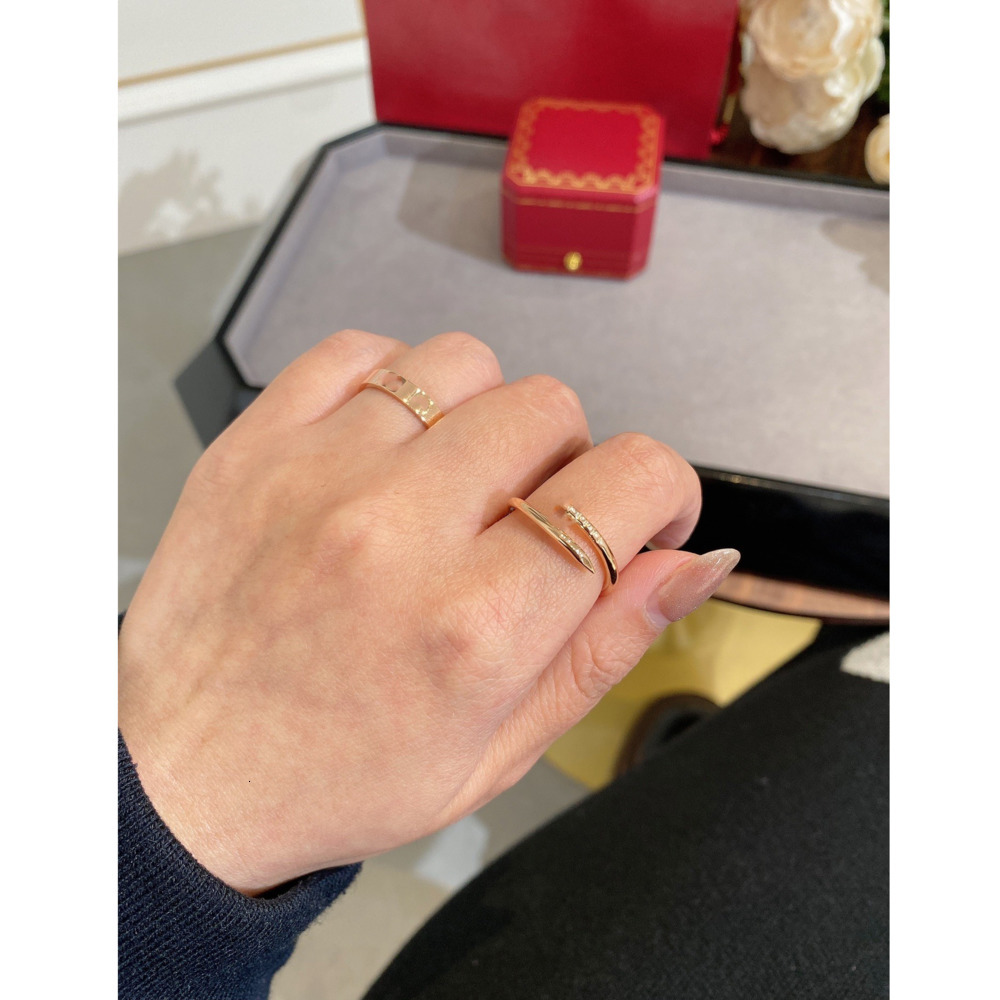 Anneaux de bande Anneaux de bande Bague de luxe de créateur Bague à ongles fine Bague en diamant de qualité supérieure pour femme homme Galvanopl