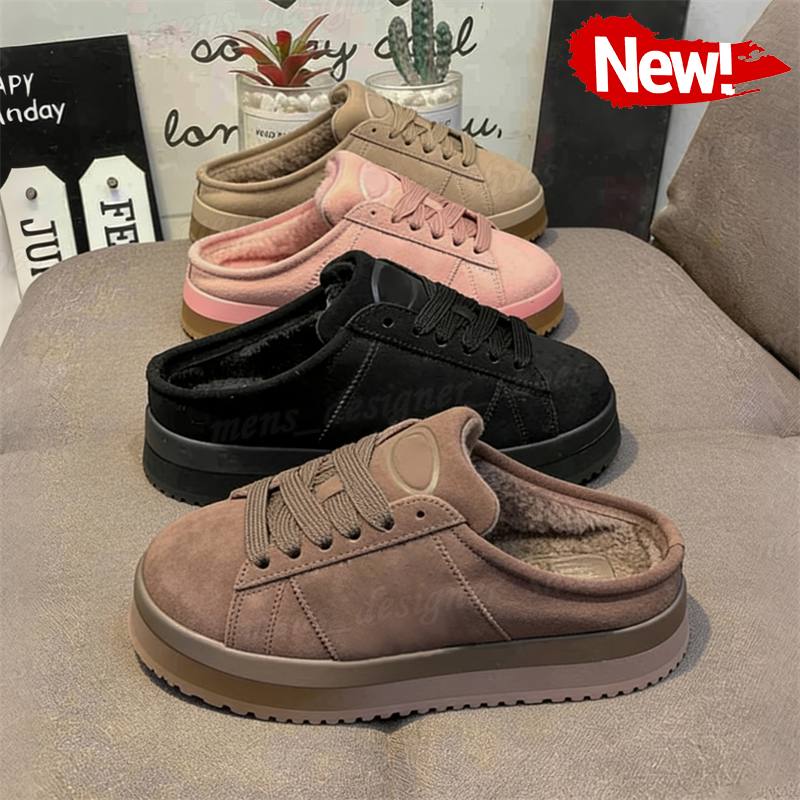 Designer slides 00s winter low platform fur slippers mules flats shoes Black Carbon Magic Beige Wonder Mauve Gum outdoor mens womens shearling sanda