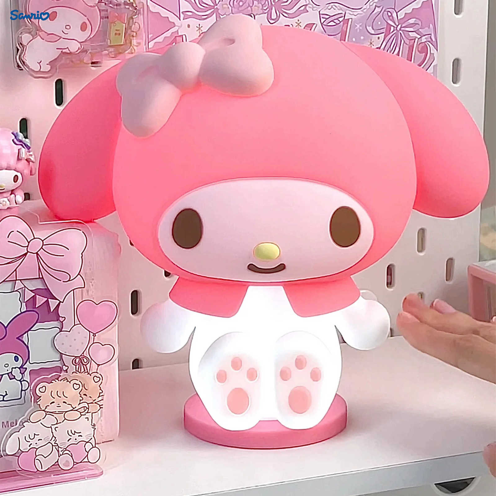 Sanrio Kawaii New Melody Pat Night Light Girls Bedroom Bedlight Anime Melody Night Lamp Desktop Decor Ornaments Girls Gift H251205-image-1087346643