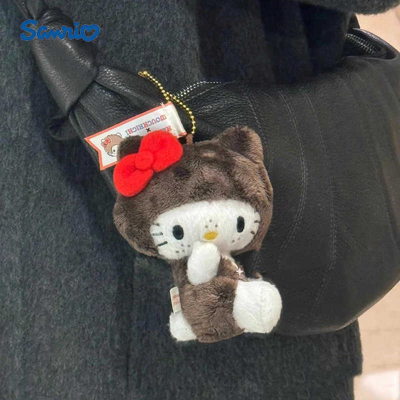 Sanrio Kawaii Sanrios Hellokittys Freckled Plush Keychains Anime Kitty Cat Plushie Toys Doll for Girls Backpack Keyring Hanging Gifts H251205-image-1087317323