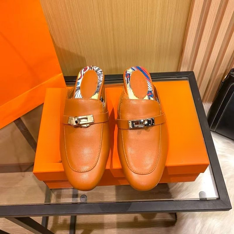 New Fashionable Women s Half Slippers Outdoor Summer Designer Lock Flat Shoes Multi functional Low heeled Lazy Shoes