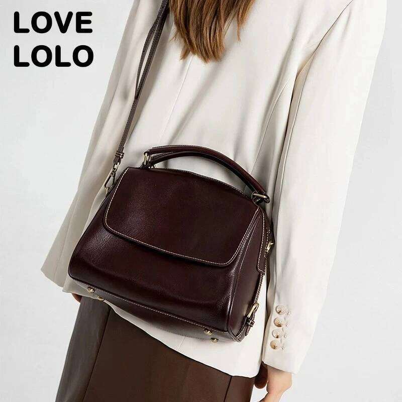 Fourre-tout en cuir de vachette véritable pour femmes sac à bandoulière de grande capacité sac à bandoulière de haute qualité sac à main St251205