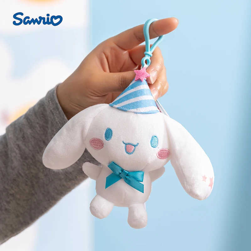 Sanrio Happy Cinnamoroll Plush Pendant Bag Accessories Plush Keychain Girls Backpack Car Phone Hanging Plush Keyrings H251205-image-1087317218