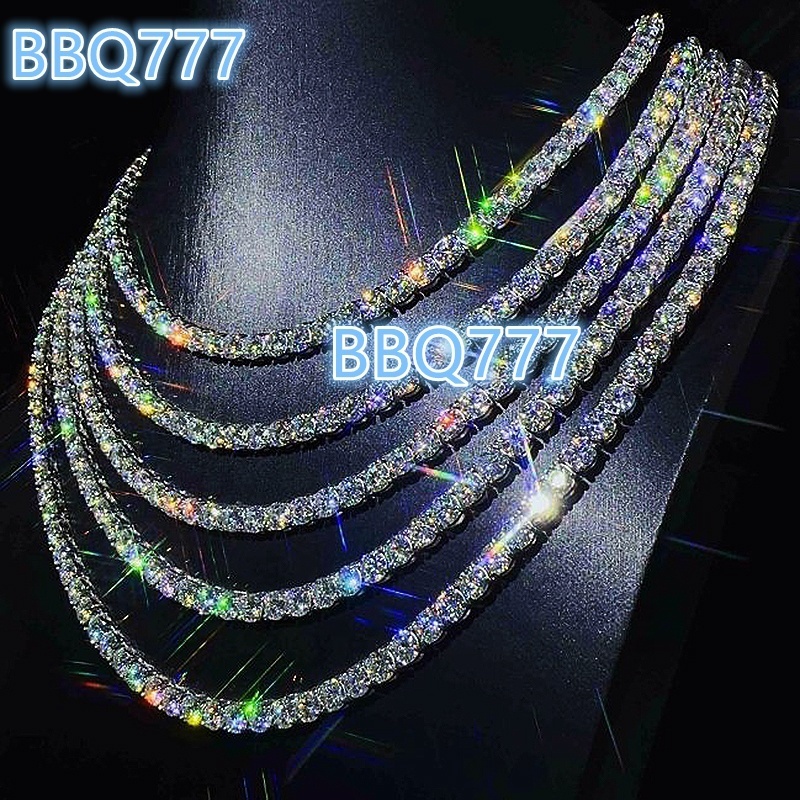Wholesale Price in Stock 925 Sterling Silver Mossanite Tennis Chain 2mm--65mm VVS Diamond Necklace Moissanite Tennis Chain