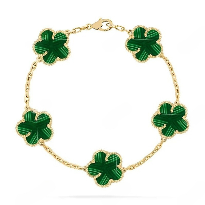 Designer 18K Gold Plated Classic Fashion Charm Bracelet Four leaf Clover Designers Jewelry Elegant Mother of Pearl Bracelets For Women and Men To