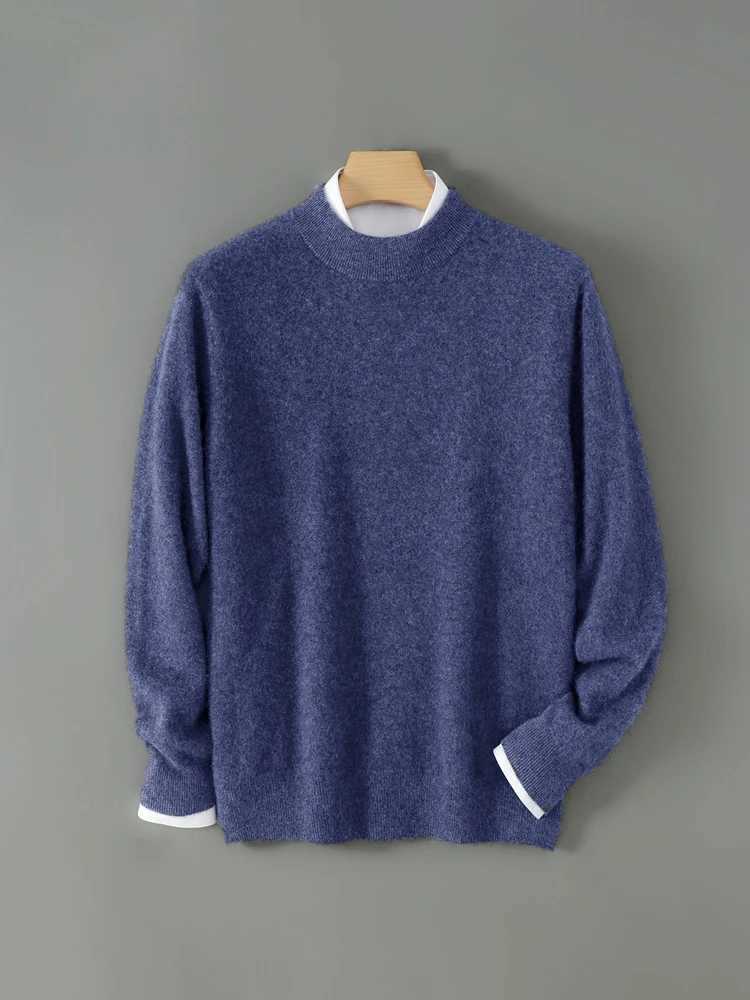 Vêtements décontractés intelligents automne hiver hommes pull pull 00 pull en laine mérinos polyvalent tricot demi-col haut doux formel W251205