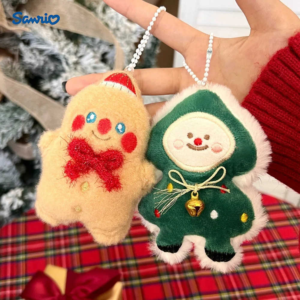 Sanrio 1/6 Pcs Cute Plush Cartoon Pendant Christmas Series Doll Pendant Versatile Accessories Bag Doll Pendant H251205-image-1087316582