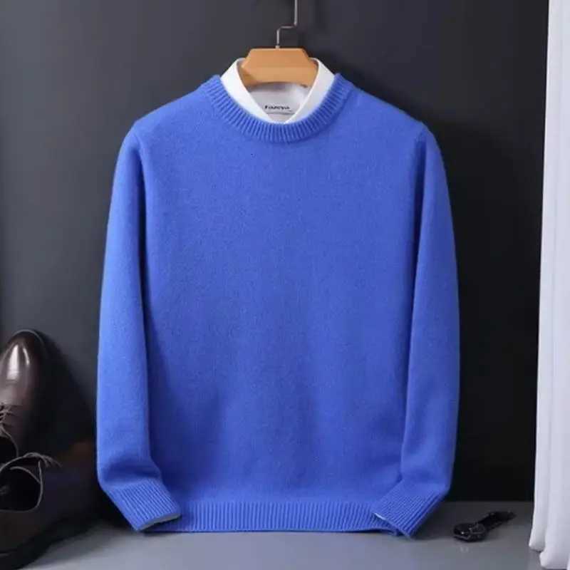 2025 Cashmere Sweater O-neck Pullovers Mens Loose Oversized M-3XL Knitted Bottom Shirt Autumn Winter New Korean Casual Men Top W251205