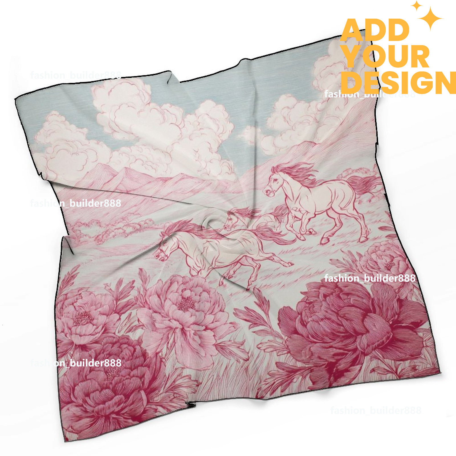 Designer personnalisé H cou écharpe pour motif de cheval de luxe femmes soyeux foulards cheveux bandanas carré écharpe accessoires de mode léger